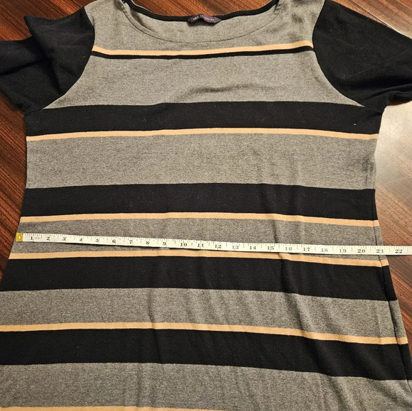 M&S Collection Gray Striped Cotton Blend Long Sleeve Scoop Neck Tunic UK… - Picture 5 of 9